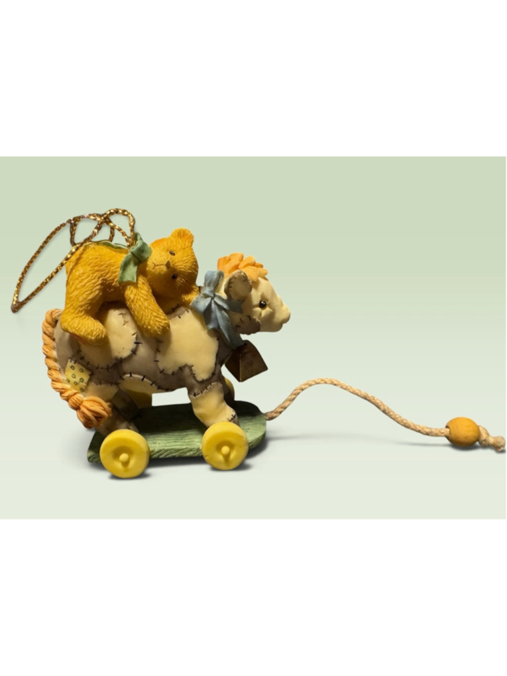 Cherished Teddies Cow with Teddie Hanging Ornament Antique Toy #707120 - Picture 3 of 7